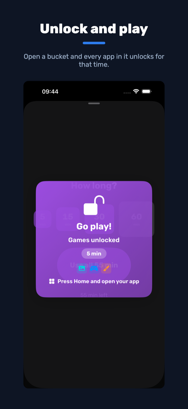 Child's screen: unlock and play
